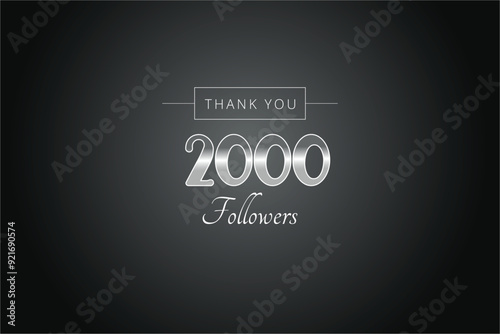 2000 OR 2k followers celebration. Thank you 2000 followers congratulation template banner. banner for social 2k friends and followers. celebrate subscribers and followers.
