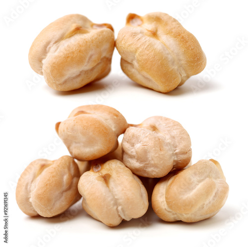 chickpeas on a white background 