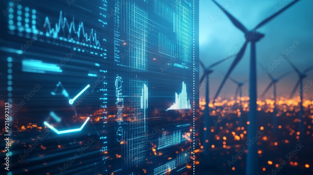 Fototapeta premium a futuristic energy display showing data and graphics
