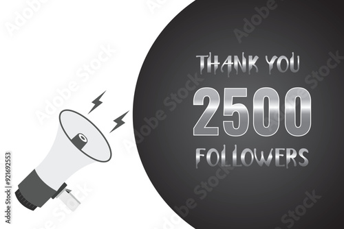 2500 OR 2.5k followers celebration. Thank you 2500 followers congratulation template banner. banner for social 2.5k friends and followers. celebrate subscribers and followers.