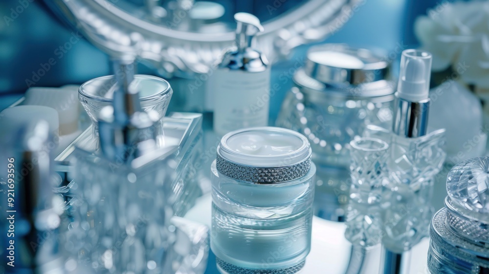 Luxury Skincare Products in a Bathroom Setting