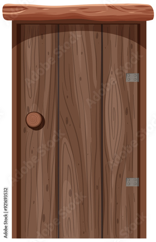 Rustic Wooden Door Illustration