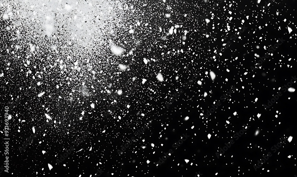 Abstract snow falling against a black background. Abstract snow falling against a black background.