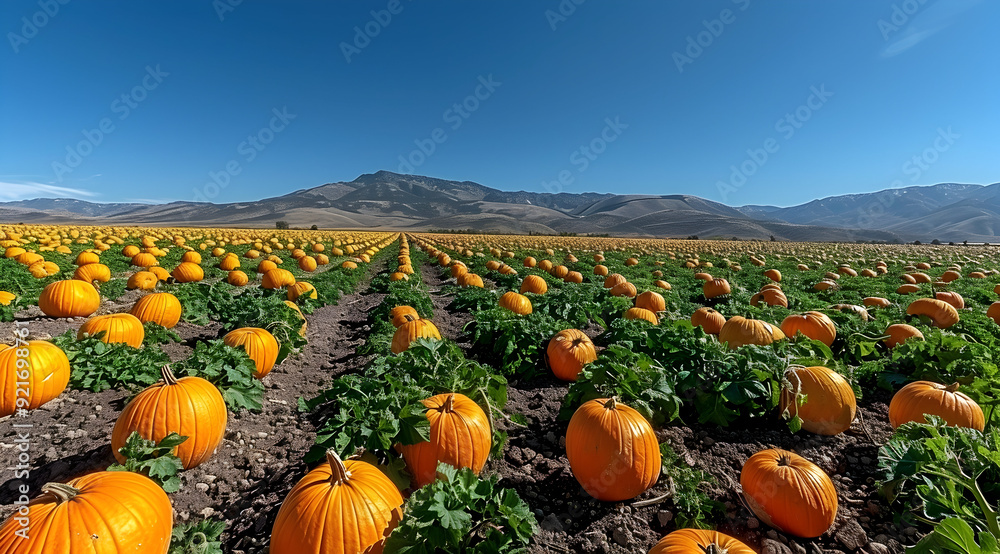 Pumpkin Patch in the Mountains - A Realistic Photo Pumpkin Patch in the Mountains - A Realistic Photo