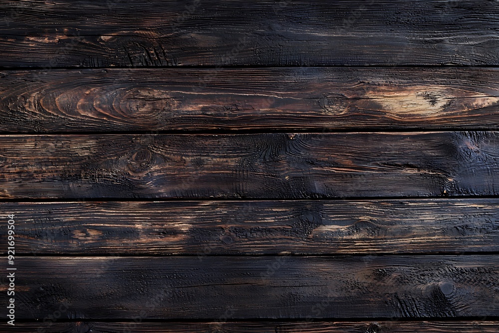 Rustic Dark Wood Background With Knots And Texture.