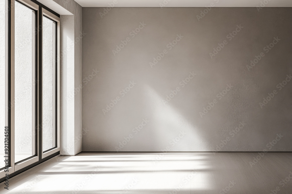 Empty property room in neutral colors with no furniture, minimal decoration and a large window providing natural lighting. Premium Real Estate interiors. Empty property room in neutral colors with no furniture, minimal decoration and a large window providing natural lighting. Premium Real Estate interiors.
