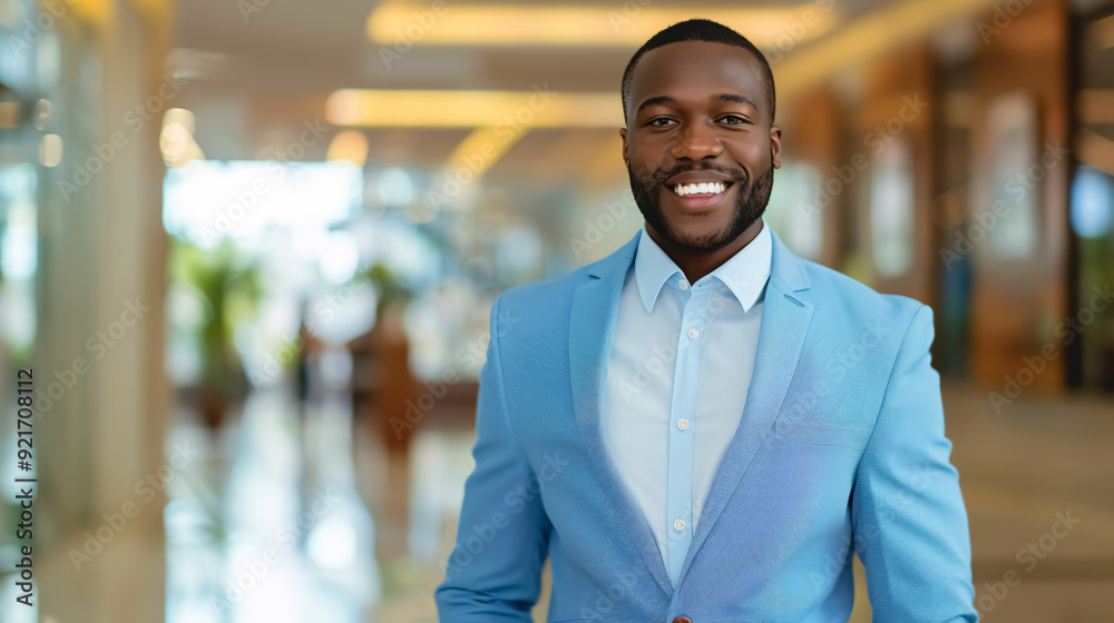Happy POC Black Man in Business Suit: Portrait of a happy person of color, a Black man in a light Happy POC Black Man in Business Suit: Portrait of a happy person of color, a Black man in a light