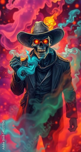 abstract zombie cowboy wallpaper 