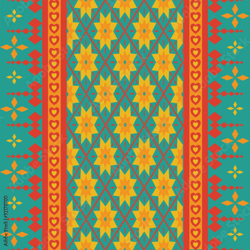 Geometric Ethnic pattern,Native American tribal fabric, tile, carpet, vector, illustration design, on navy blue background 
set of seamless patterns