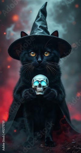 personalized witch cat
