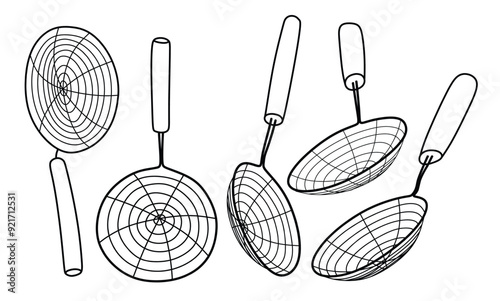 sieve drawing doodle. vector illustration. sieve