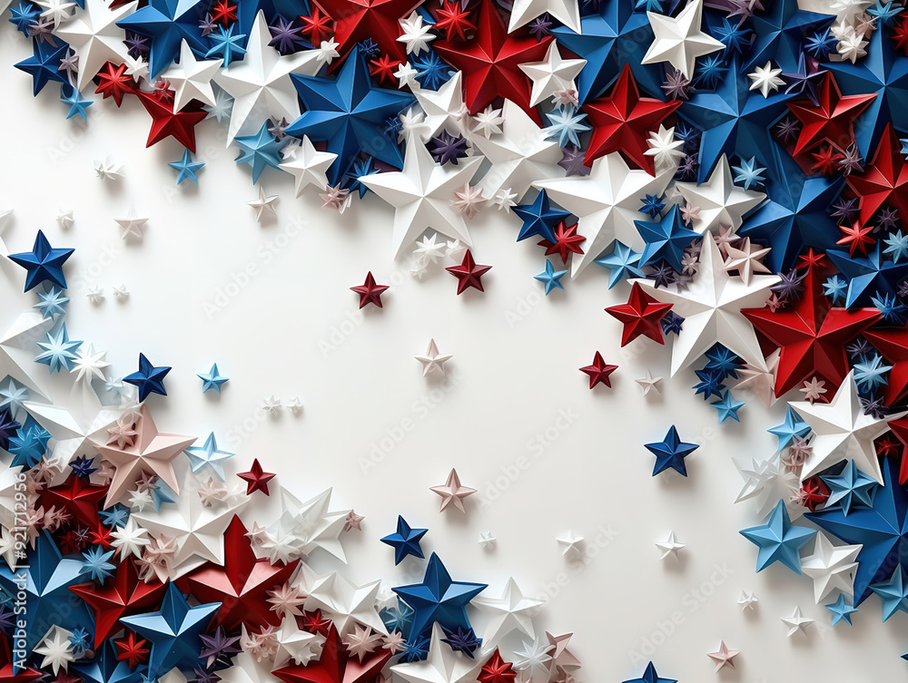 Fototapeta premium Eyecatching Stars in the colors of the American flag Background for your design Patriot's Day