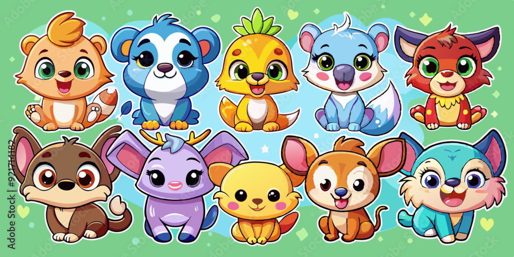 Obraz premium set of funny animals