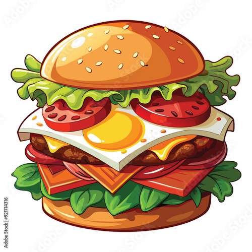 Fast food burger vector illustration design