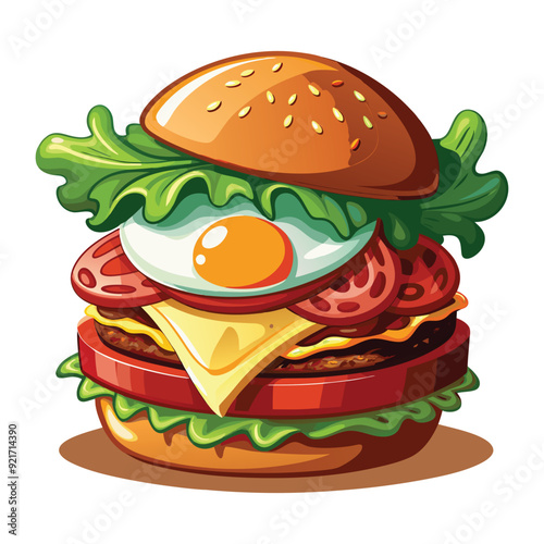 Fast food burger vector illustration design