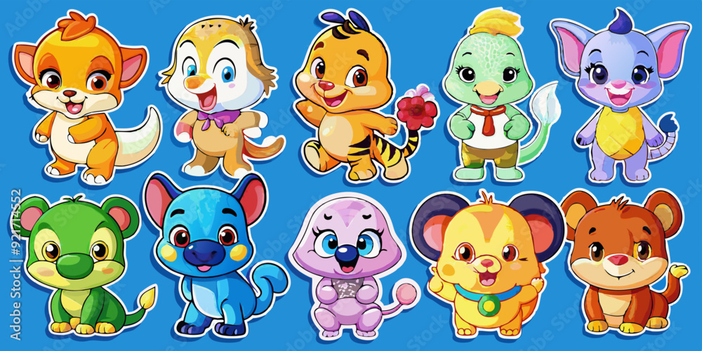 Obraz premium set of funny animals