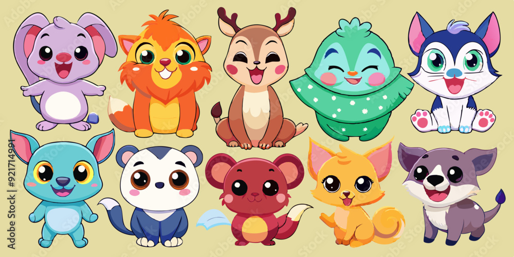 Obraz premium set of funny animals