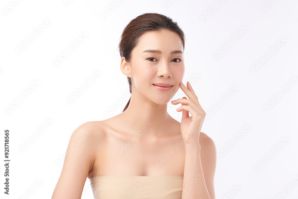 Beautiful young asian woman with clean fresh skin on white background, Face care, Facial treatment, Cosmetology, beauty and spa, Asian women portrait. Beautiful young asian woman with clean fresh skin on white background, Face care, Facial treatment, Cosmetology, beauty and spa, Asian women portrait.