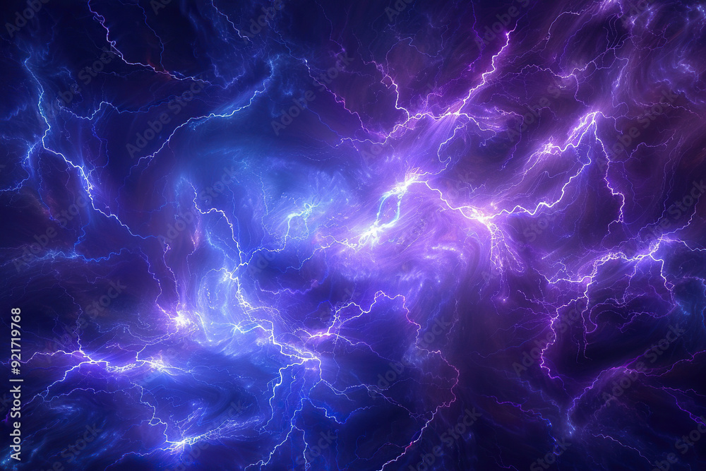 Generative ai on theme of scary bright electric lightning bolt with branches in the night dark sky Generative ai on theme of scary bright electric lightning bolt with branches in the night dark sky