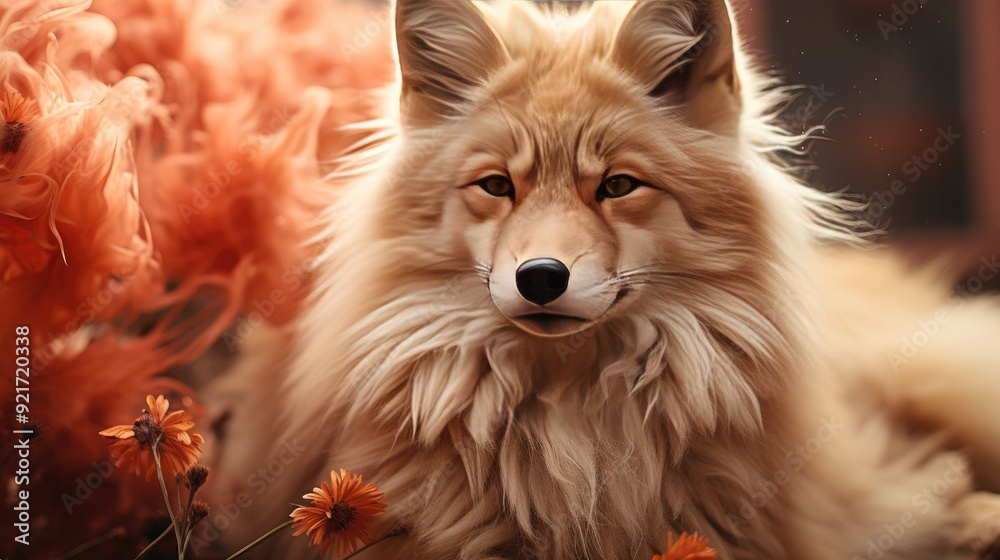 Naklejka premium Beautiful imaginary smoky wolf 8k