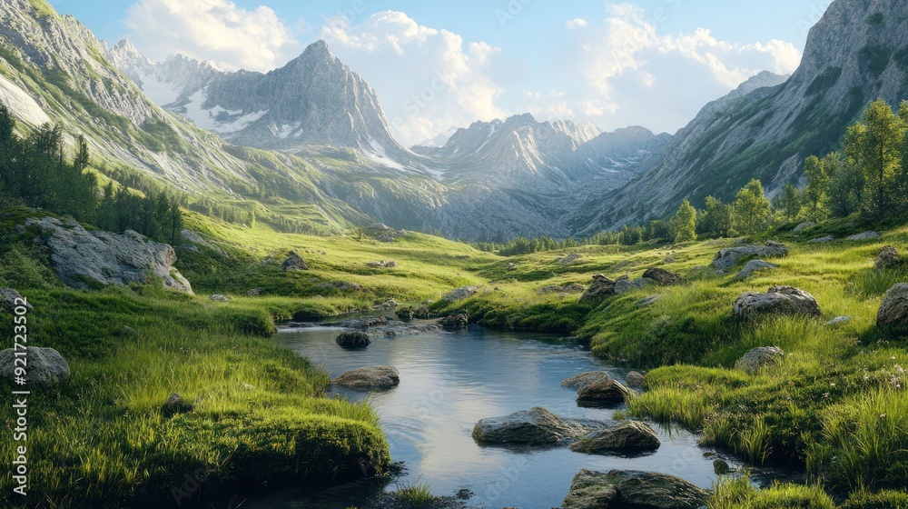 Mountain Valley Stream Landscape Mountain Valley Stream Landscape