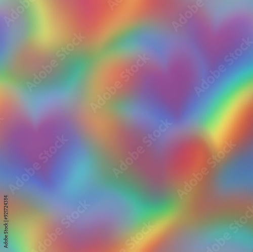 heart shaped colorful background -Generative AI