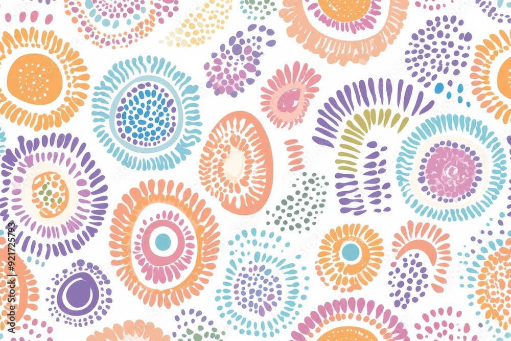 Fototapeta premium Traditional australian aboriginal pattern, pastel colors.