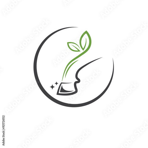cow hoof trimming or horse shoe service care icon logo concept design