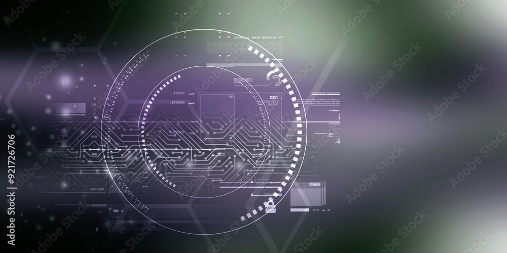 2d illustration Abstract futuristic electronic circuit technology background 2d illustration Abstract futuristic electronic circuit technology background