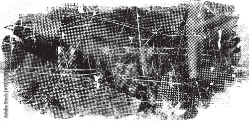 Glitch distorted grange shape . Noise grungy logo . Trendy defect error shapes . Glitched frame .Grunge textured . Distressed effect .Vector shapes