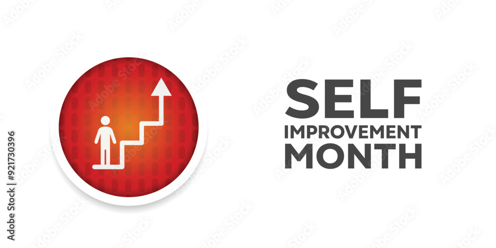 Self Improvement month. People and upward arrows. Great for cards, banners, posters, social media and more. White background. Self Improvement month. People and upward arrows. Great for cards, banners, posters, social media and more. White background.