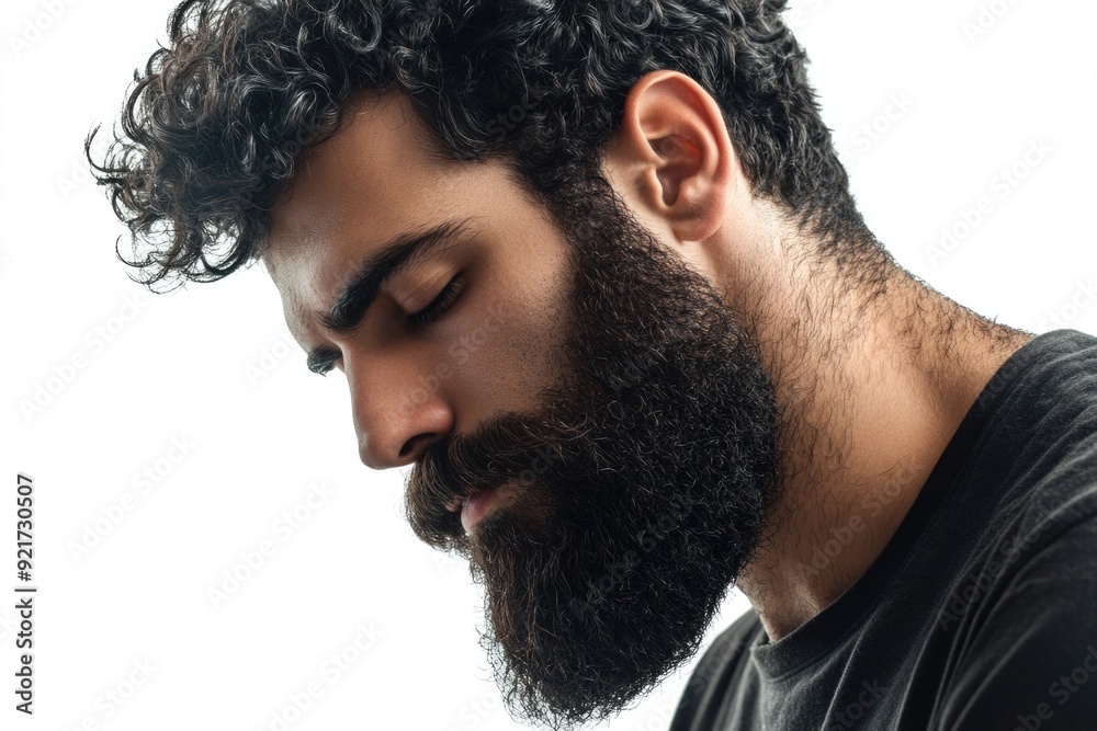 Fototapeta premium Man with beard in focus