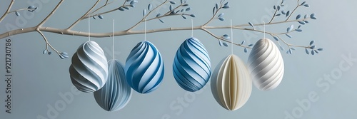Happy Easter banner. Trendy Easter design with hand drawn strokes colored eggs, Easter egg hunt, religious Christian holiday