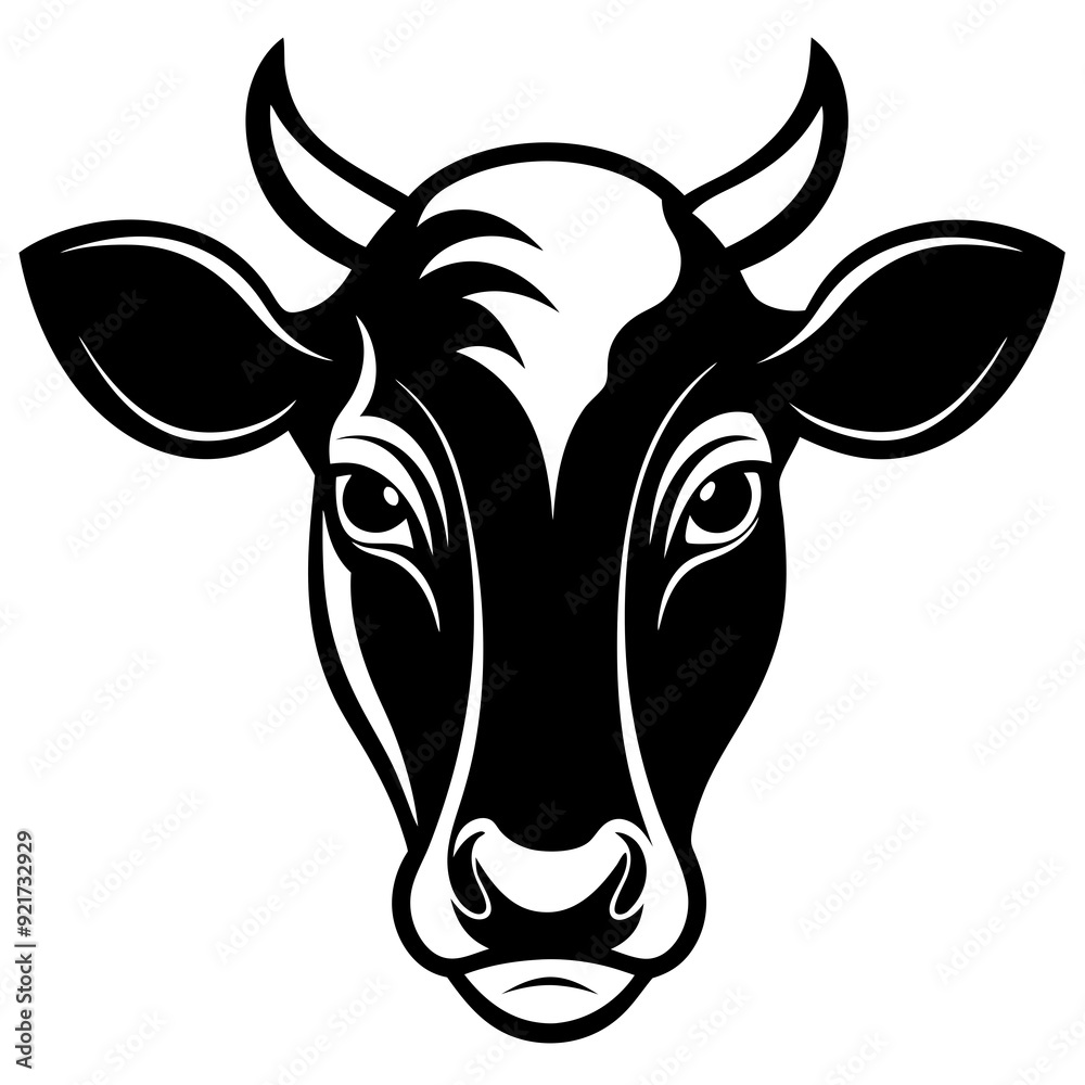 Cow head icon silhouette vector art illustration Cow head icon silhouette vector art illustration