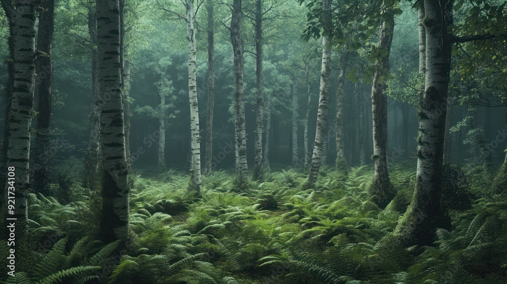 Obraz premium Enchanted Birch Forest