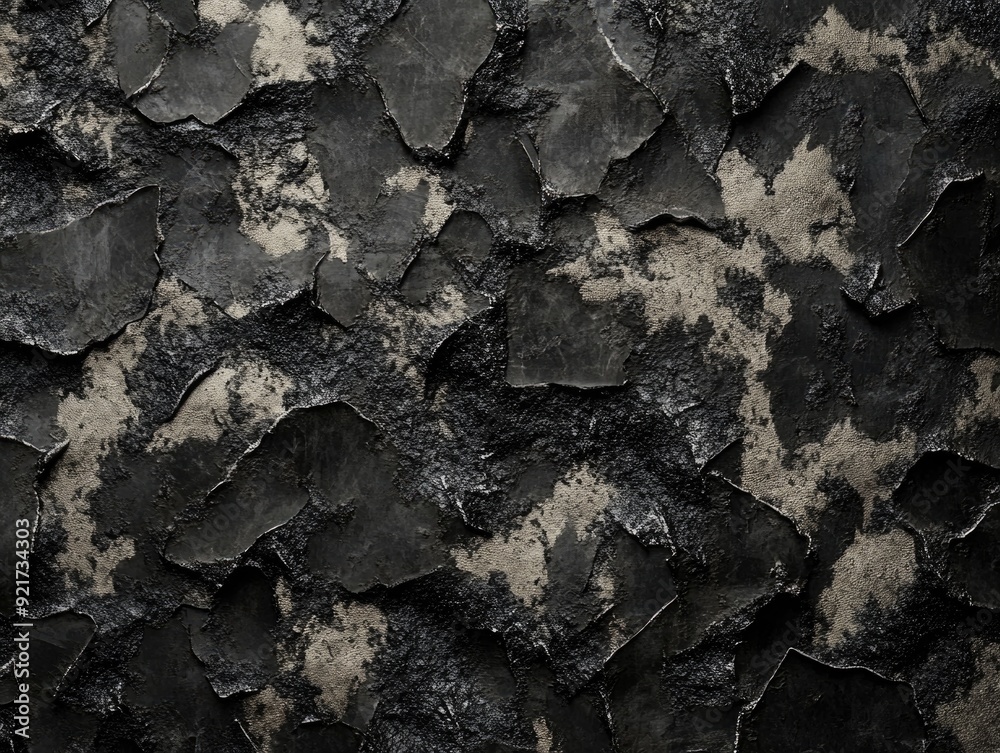 Fototapeta premium Cracked black and white wall
