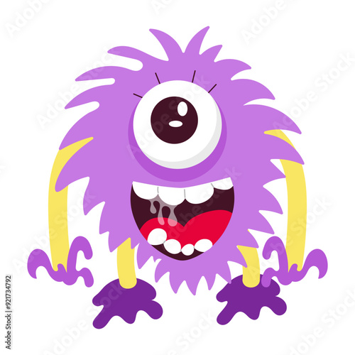 A flat sticker of spooky monster 