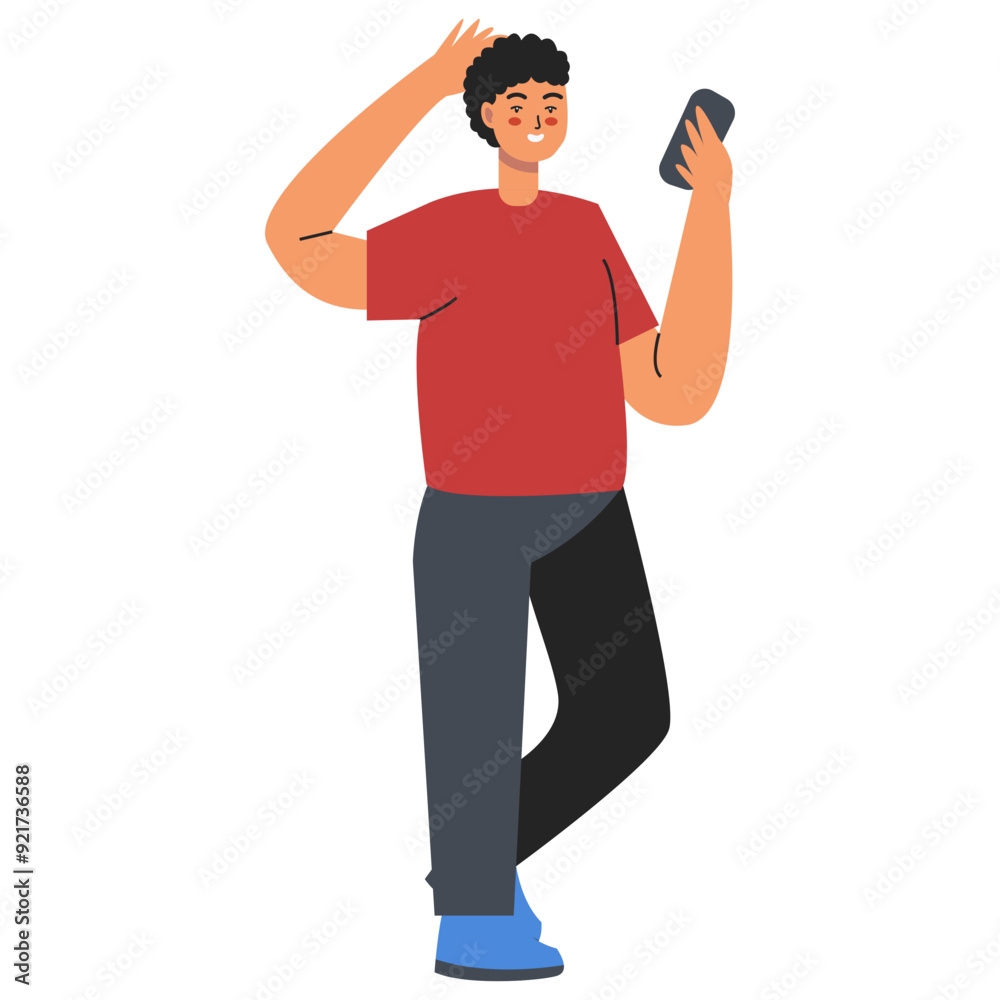 People Holding Smartphone Illustration with Minimalist Design Style. Isolated Vector Character. People Holding Smartphone Illustration with Minimalist Design Style. Isolated Vector Character.
