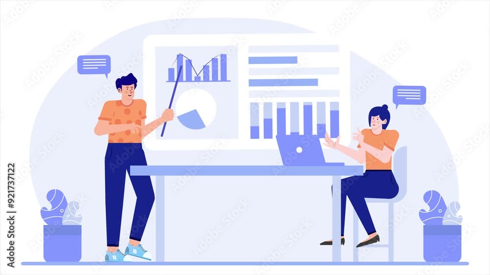 business training illustration isolated on white background animated video business training illustration isolated on white background animated video
