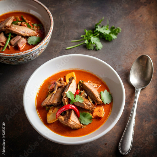 Red curry with roasted duck 