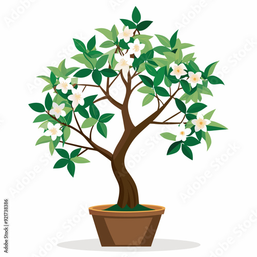 Jasmine tree in pot vector