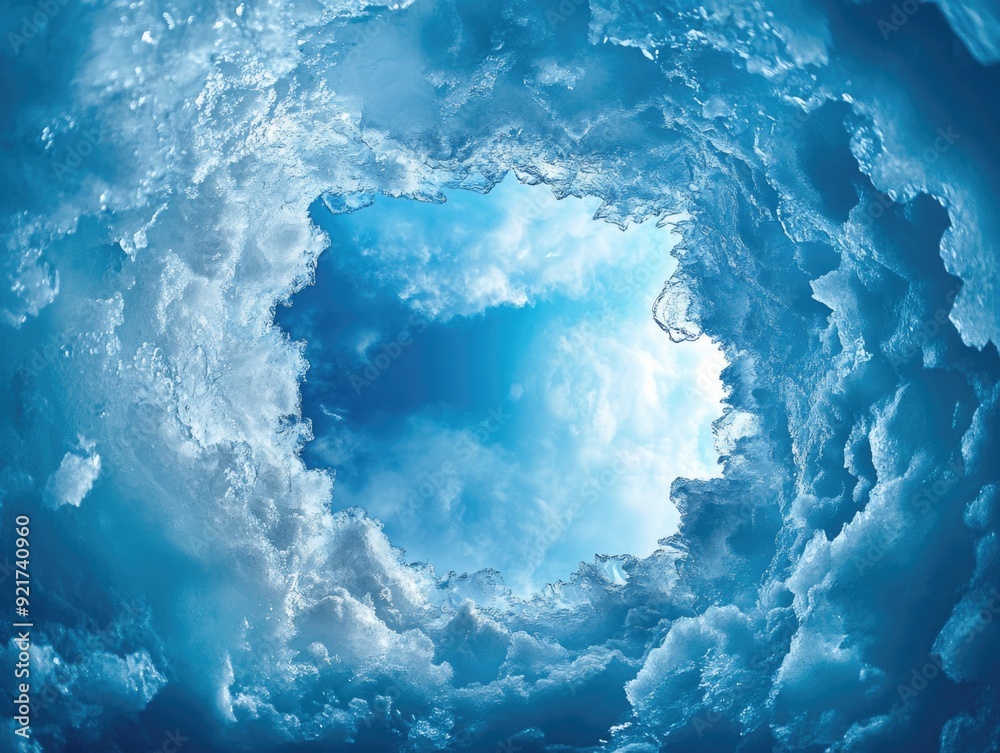 Blue Sky with Clouds and Heart-Shaped Hole Blue Sky with Clouds and Heart-Shaped Hole