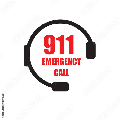 911 emergency call service icon. Vector illustration	
