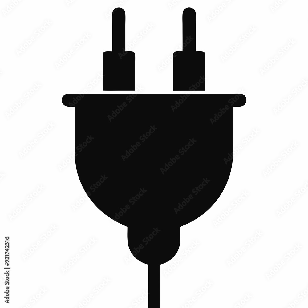 A simple and elegant black silhouette vector of plug art vector illustrator A simple and elegant black silhouette vector of plug art vector illustrator