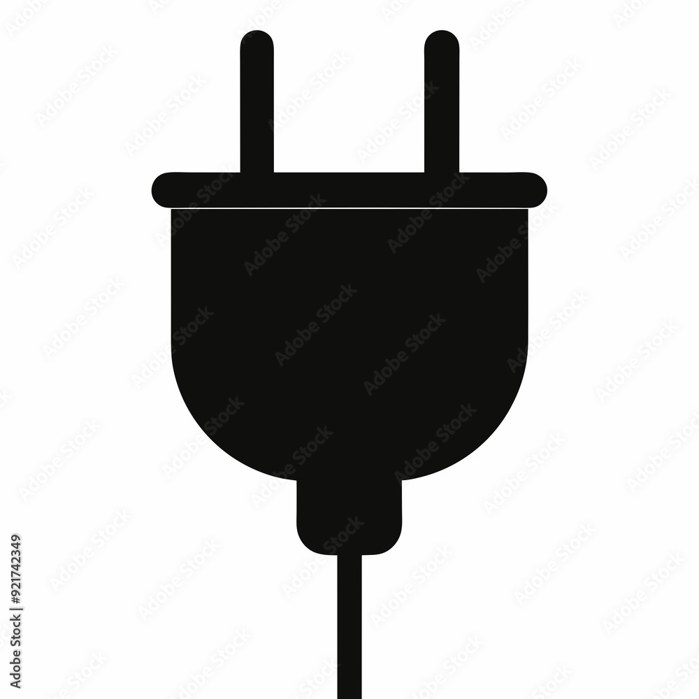 A simple and elegant black silhouette vector of plug art vector illustrator A simple and elegant black silhouette vector of plug art vector illustrator
