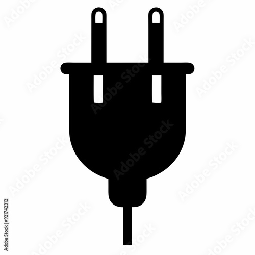 A simple and elegant black silhouette vector of plug art vector illustrator