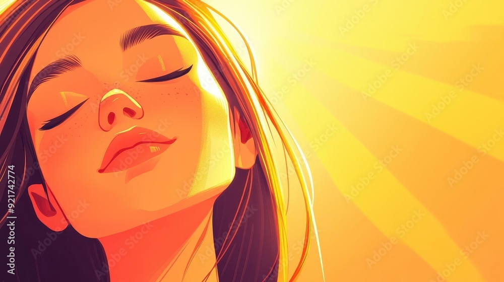 Captivating portrait of a serene woman bathed in soft sunlight, showcasing her natural beauty and contemplative expression. Captivating portrait of a serene woman bathed in soft sunlight, showcasing her natural beauty and contemplative expression.