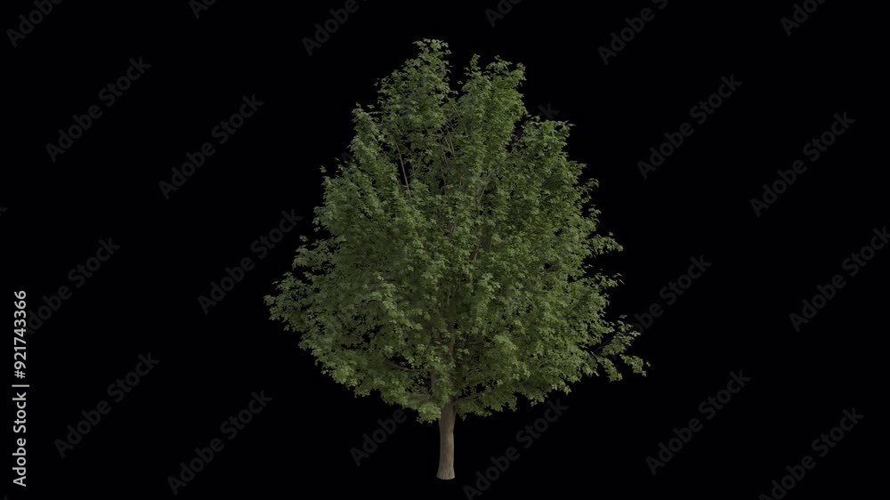 Field Elm Tree blowing in the wind. Wind blows the Smoothleaf Elm Tree ...