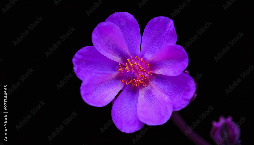 purple flower isolated on black background