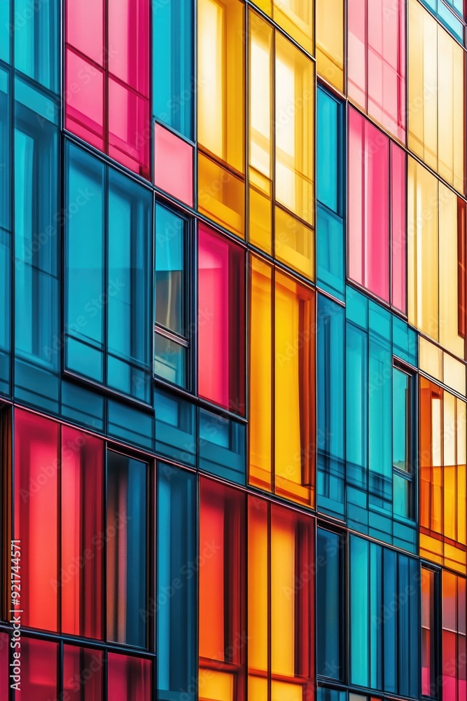 Multicolored Building with Windows Multicolored Building with Windows